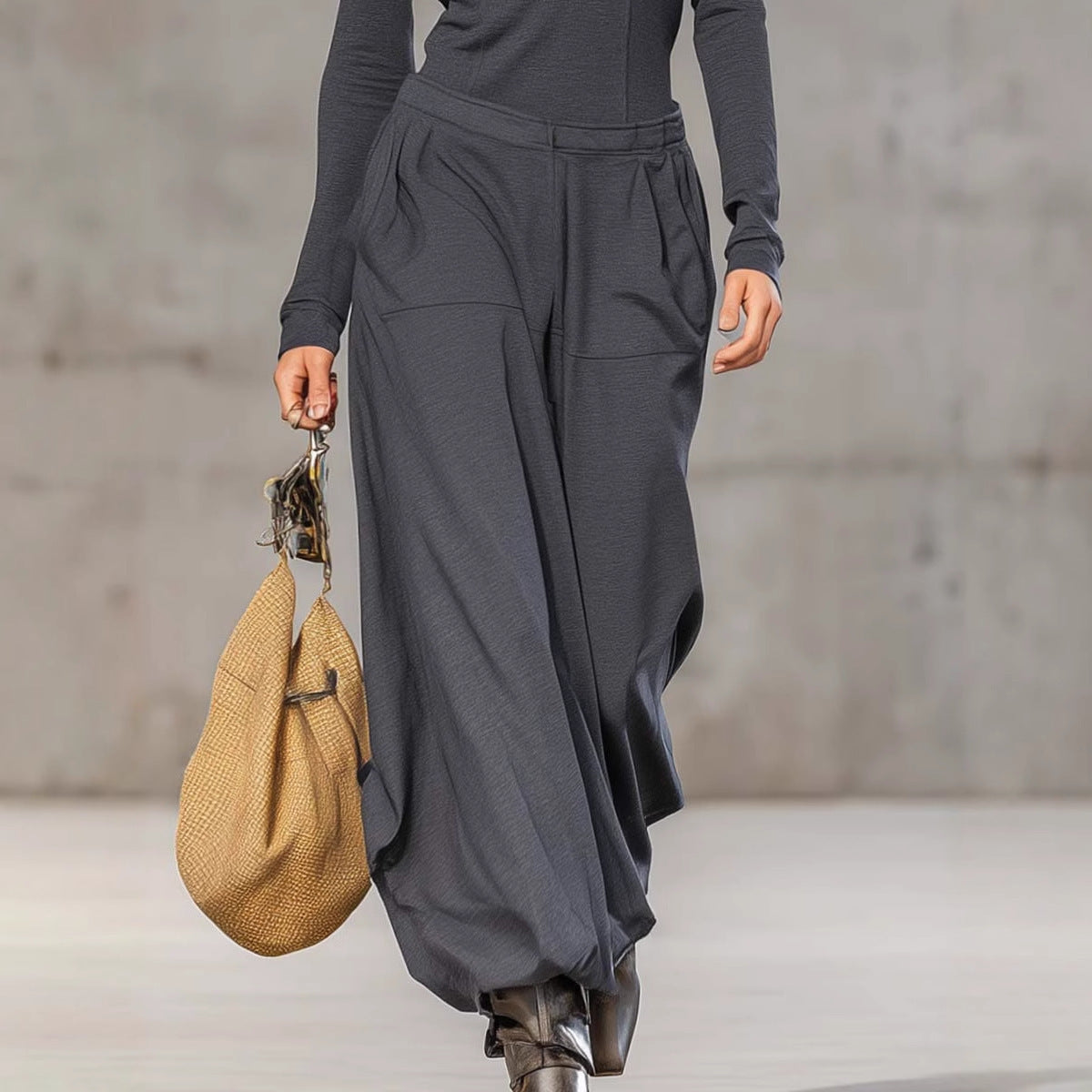 Women's Long Sleeve Wide-Leg Jumpsuit – Elegant Zip Front One-Piece Outfit for Fall & Trave