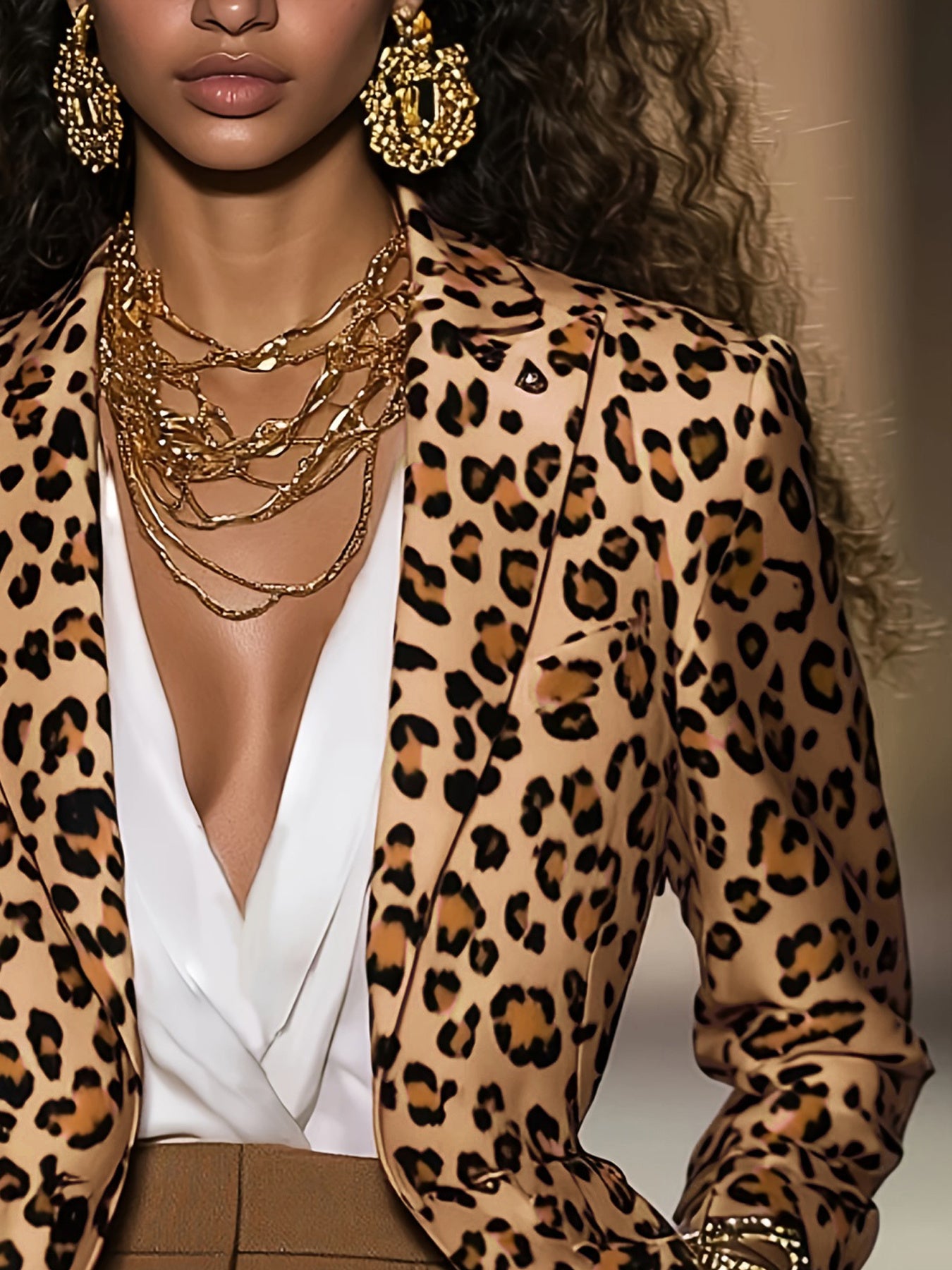 Women's Leopard Print Blazer – Stylish Animal Print Jacket for Trendy Outfits