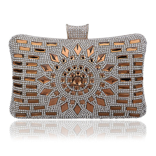 Gold Crystal Evening Clutch Bag – Luxury Rhinestone Handbag for Weddings, Parties & Special Events