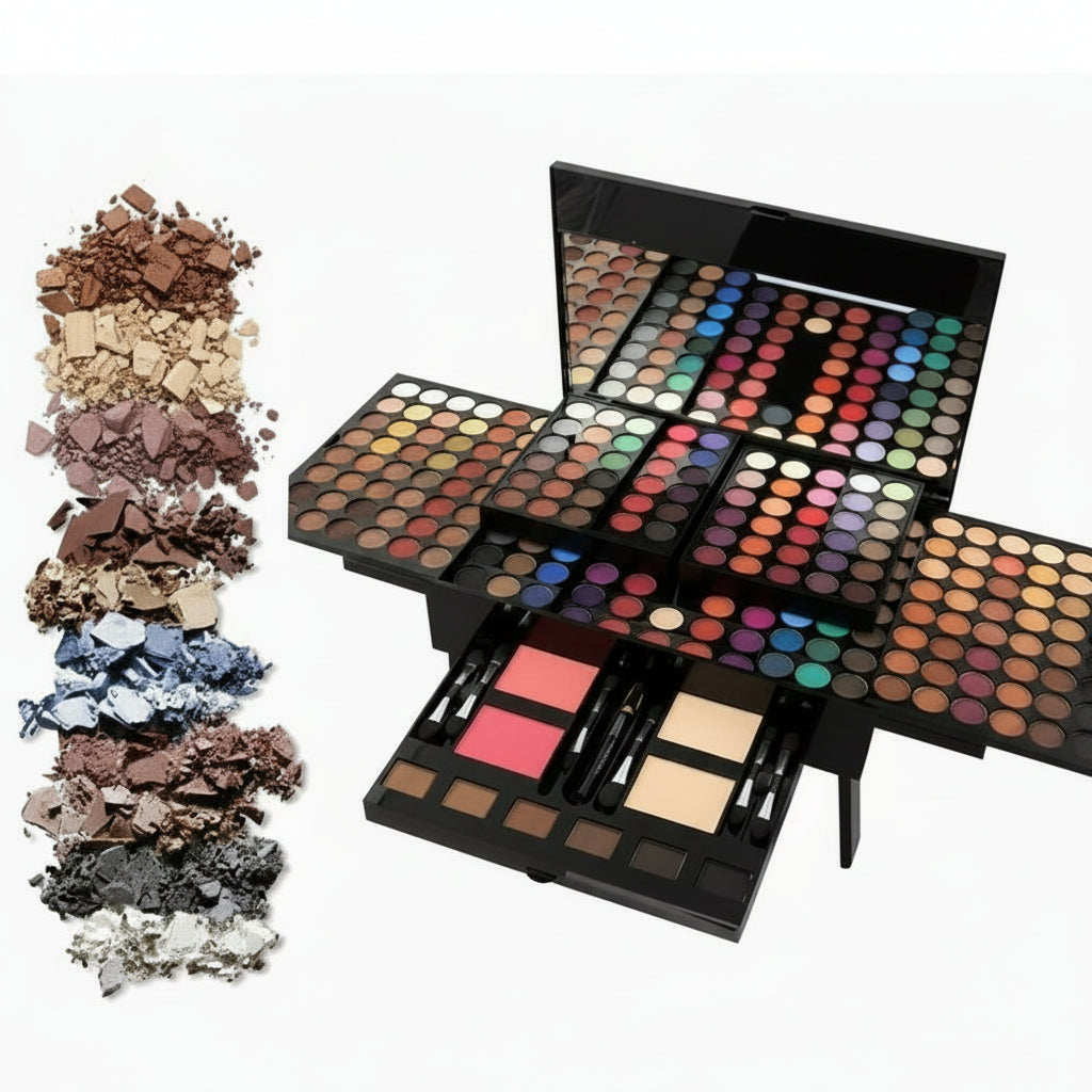 All-in-One Beauty Vault: 180 Shimmer & Matte Eyeshadows with Face & Brow Essentials