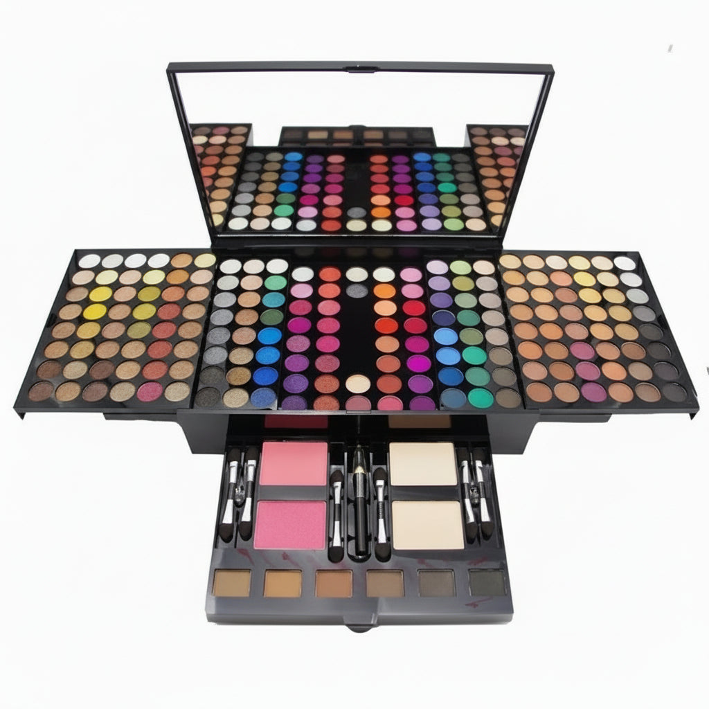 All-in-One Beauty Vault: 180 Shimmer & Matte Eyeshadows with Face & Brow Essentials