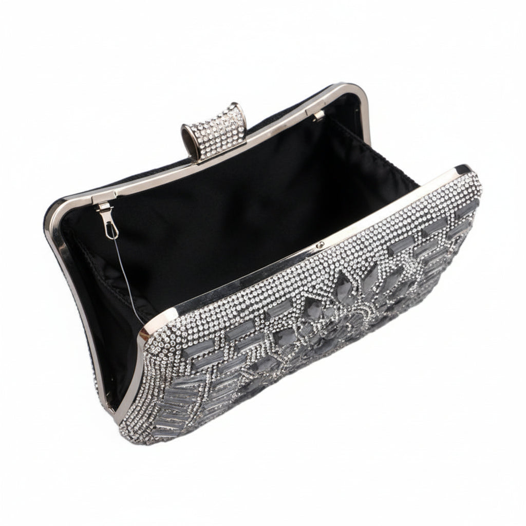 Gold Crystal Evening Clutch Bag – Luxury Rhinestone Handbag for Weddings, Parties & Special Events