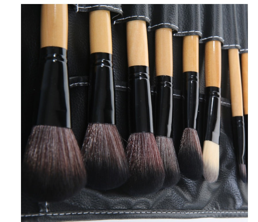 Professional 32-Piece Man-Made Fiber Brush Set with Storage Roll
