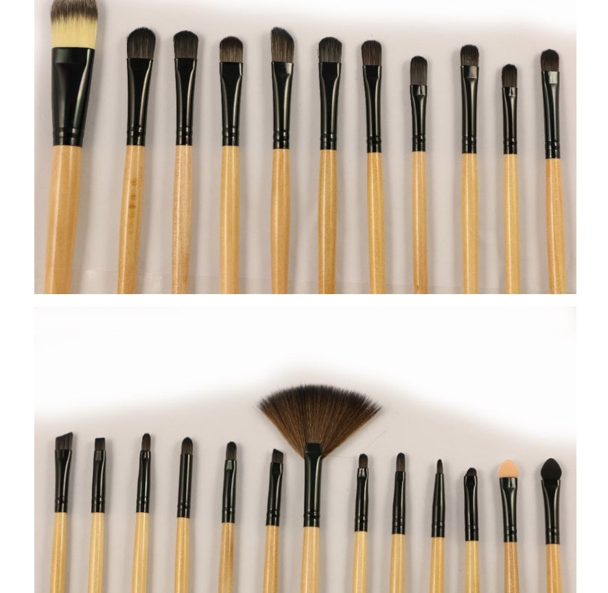 Professional 32-Piece Man-Made Fiber Brush Set with Storage Roll