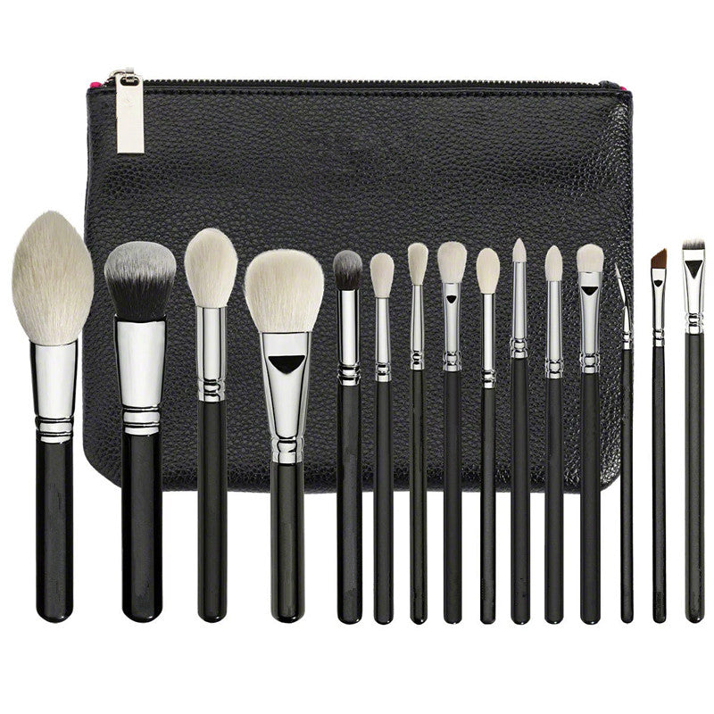15-Piece Synthetic Fiber Brush Ensemble for Flawless Blending