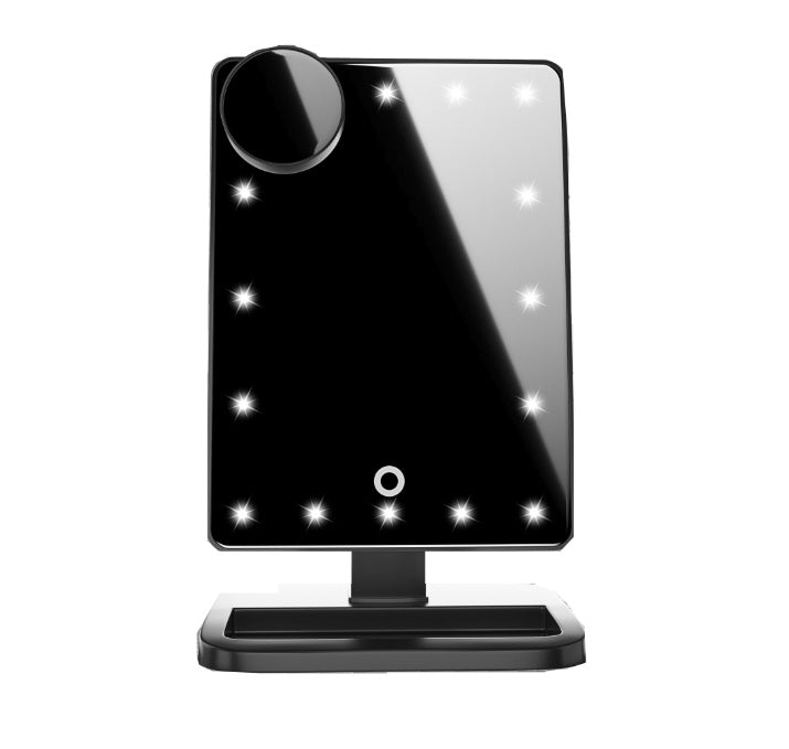 Rose Gold LED Makeup Mirror with Touch Control & Magnification