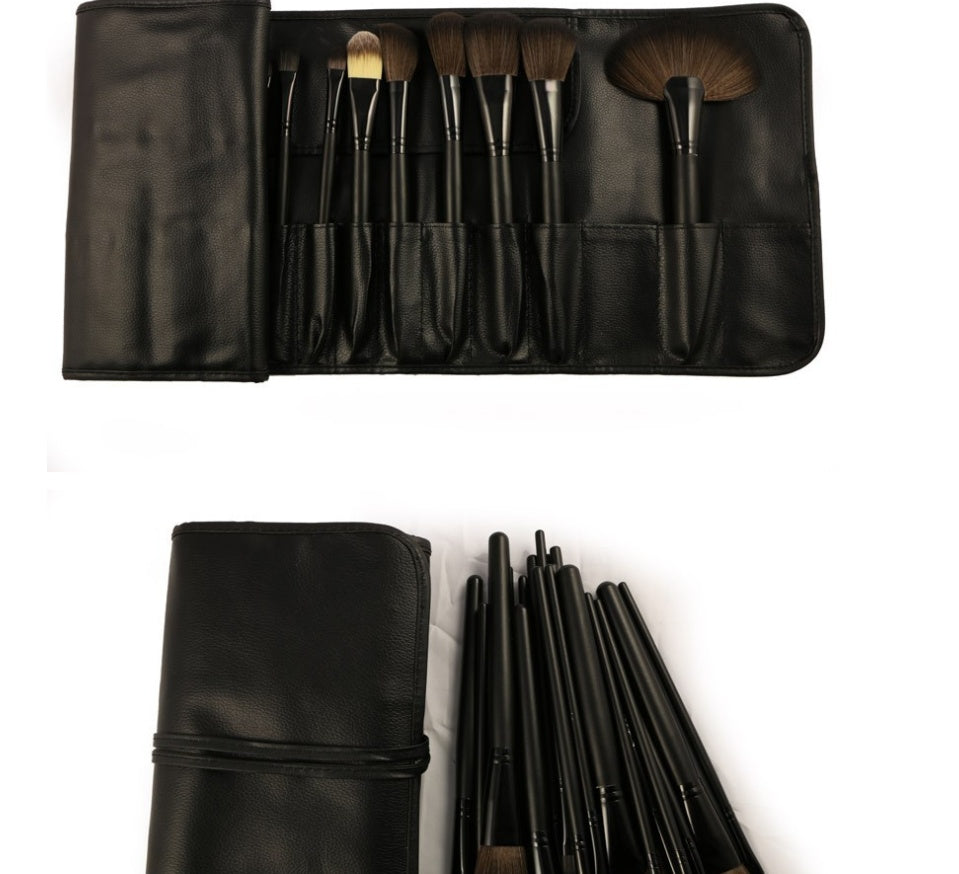 Professional 32-Piece Man-Made Fiber Brush Set with Storage Roll
