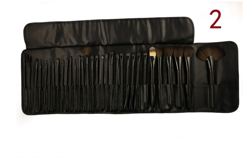 Professional 32-Piece Man-Made Fiber Brush Set with Storage Roll