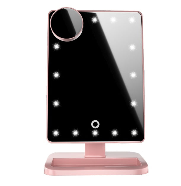 Rose Gold LED Makeup Mirror with Touch Control & Magnification