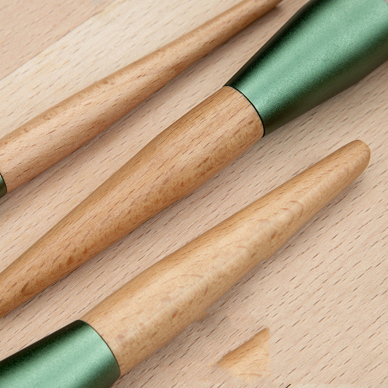 10-Piece Cosmetic Brush Set – Premium Beech Wood Handles