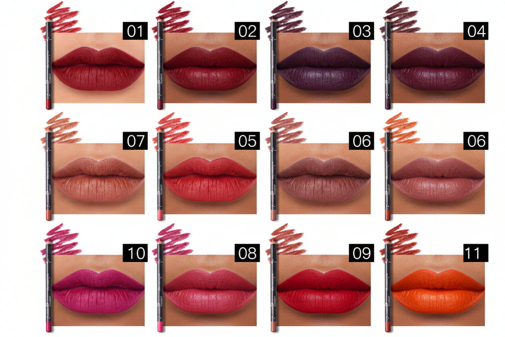 The Signature Pout: 12-Piece Long-Lasting Matte Lip Liner Pencil Collection