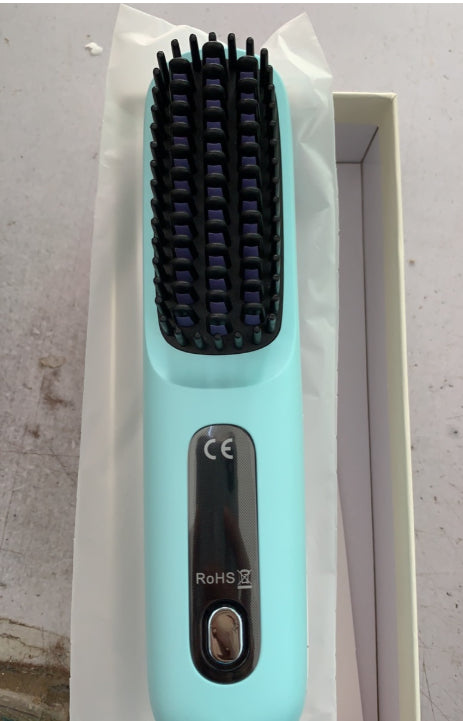 Portable 2 In 1 Straight Hair Comb Wireless Hair Straightener Brush Hair Fast Heating Portable Hot Curler USB Charging