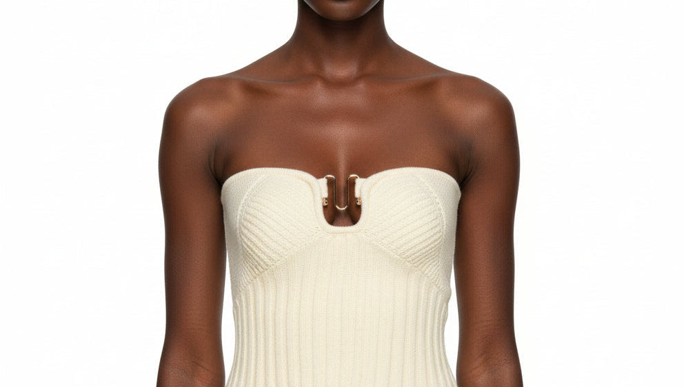 Knit Top – Ribbed Tube Corset Style Sweater Top for Women