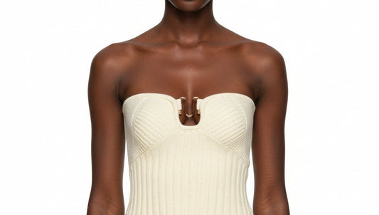 Knit Top – Ribbed Tube Corset Style Sweater Top for Women