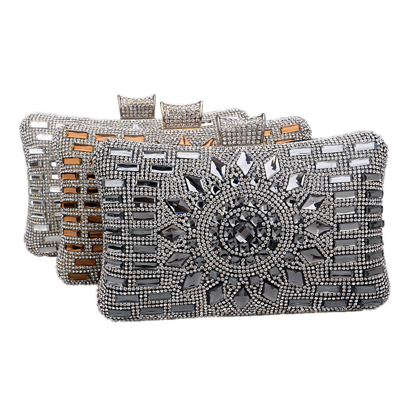 Gold Crystal Evening Clutch Bag – Luxury Rhinestone Handbag for Weddings, Parties & Special Events