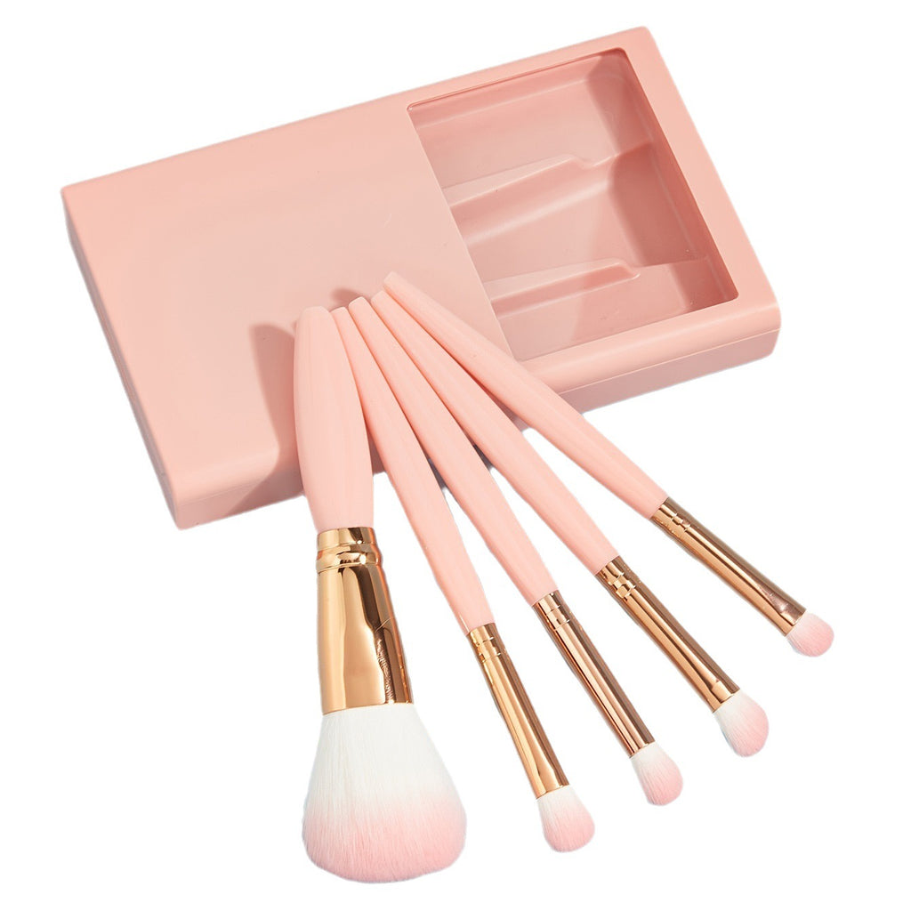 5-Piece Travel-Friendly Makeup Tools with Protective Mirror Box