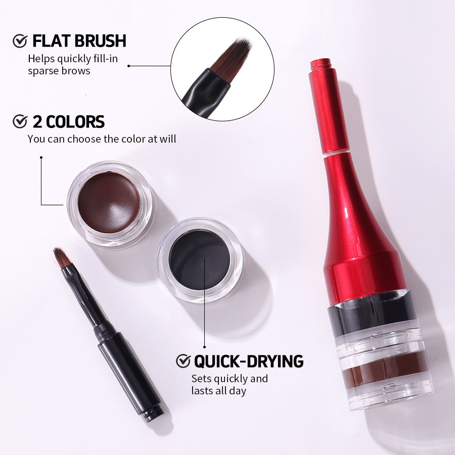 Long Lasting 2-in-1 Quick-Drying Eyeliner & Eyebrow Cream Setade Pomade for Natural or Bold Brows