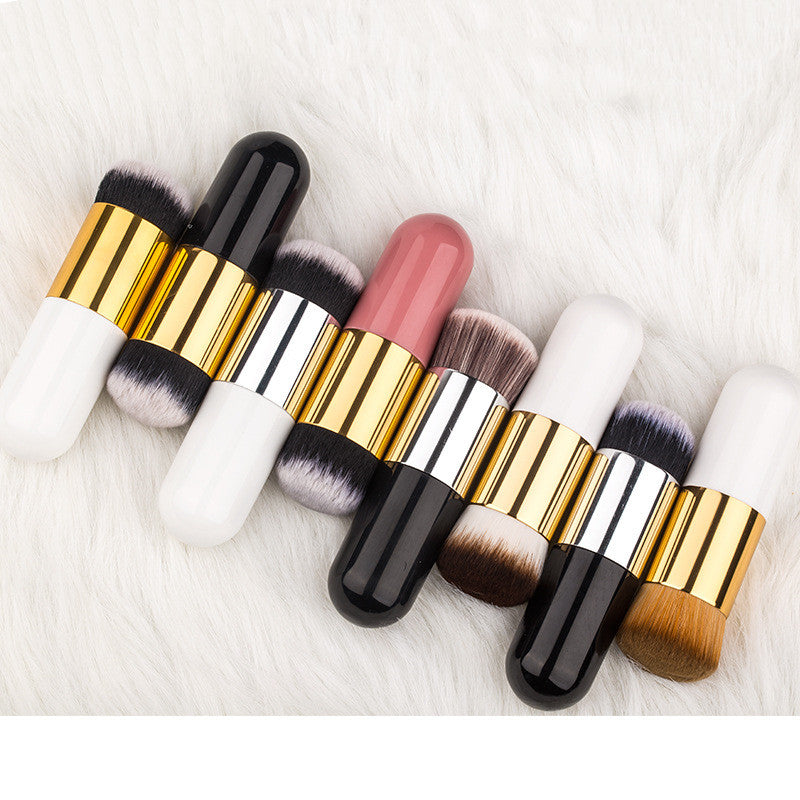 Portable Short-Handle Powder Brush | Gentle Bristles for Flawless, Fast Makeup Application