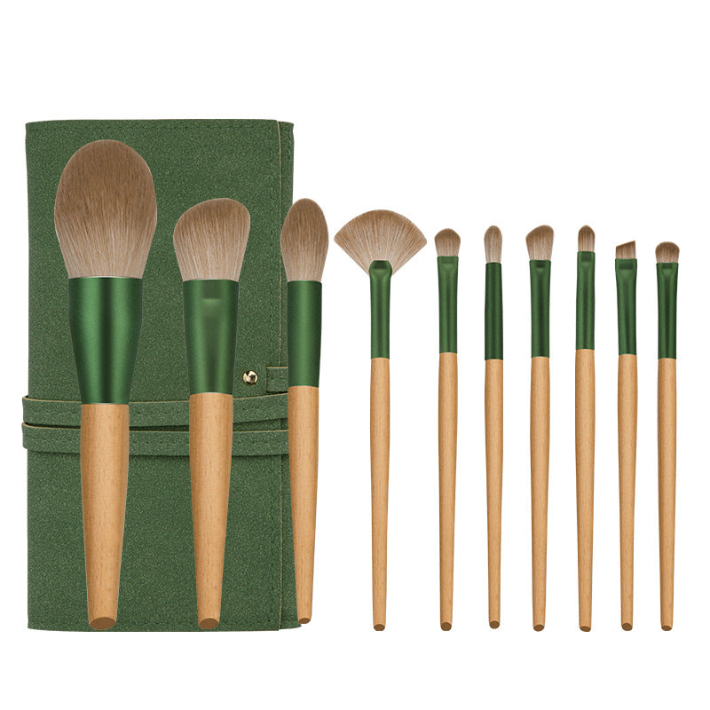 10-Piece Cosmetic Brush Set – Premium Beech Wood Handles
