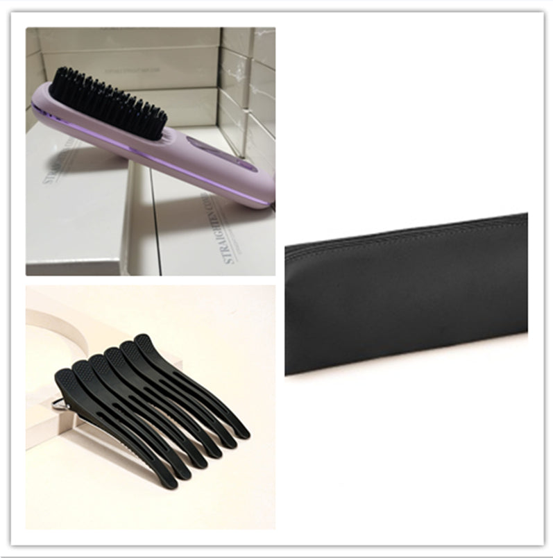 Portable 2 In 1 Straight Hair Comb Wireless Hair Straightener Brush Hair Fast Heating Portable Hot Curler USB Charging