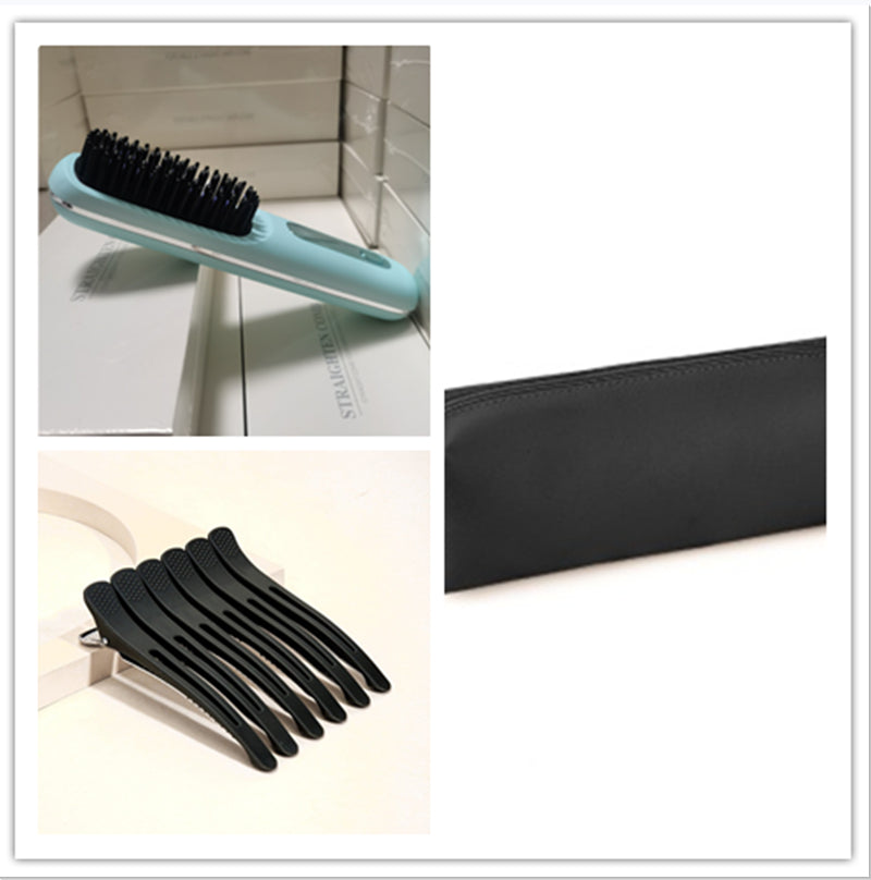 Portable 2 In 1 Straight Hair Comb Wireless Hair Straightener Brush Hair Fast Heating Portable Hot Curler USB Charging